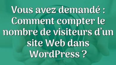 Vous avez demandé : Comment compter le nombre de visiteurs d’un site Web dans WordPress ?